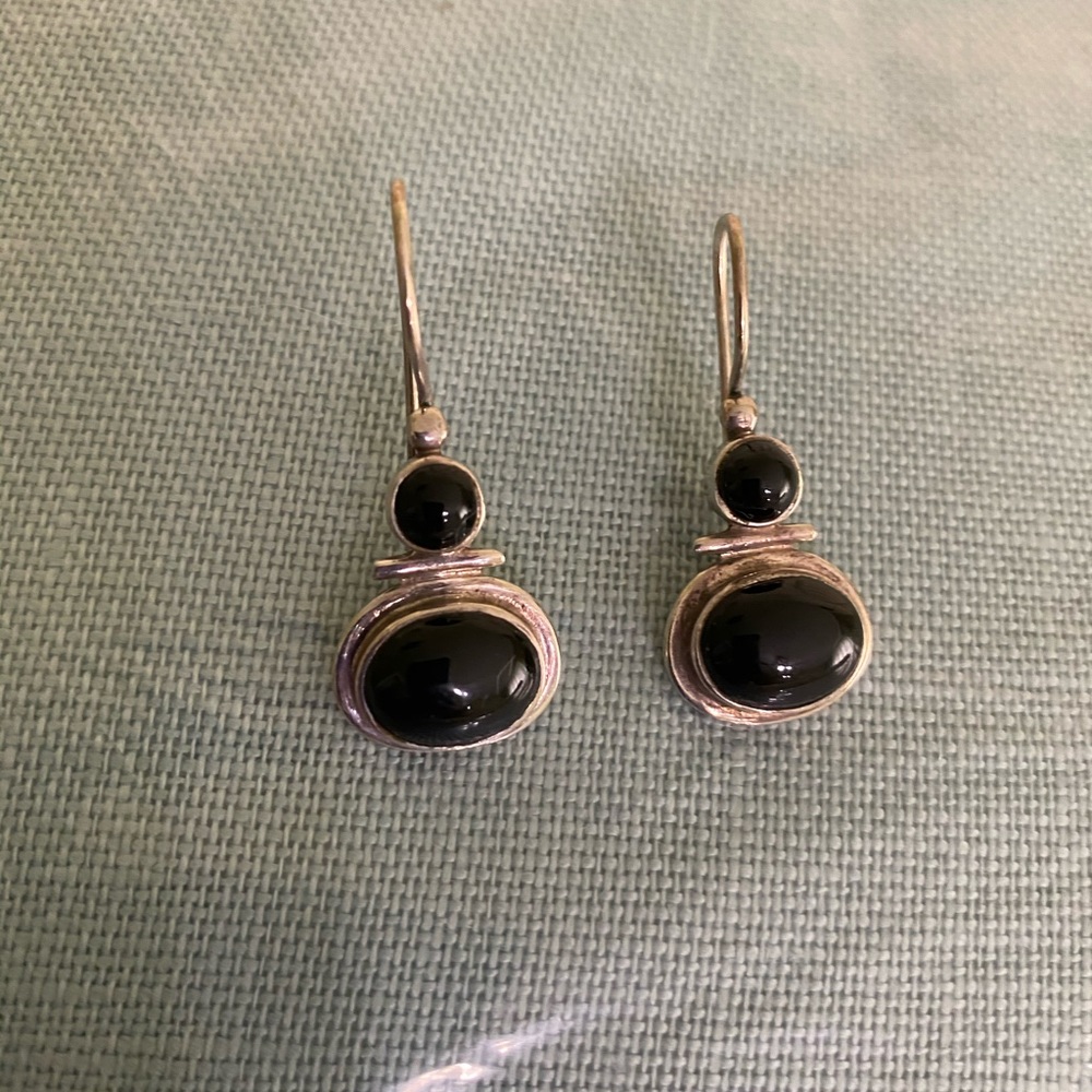 Black sterling silver earrings